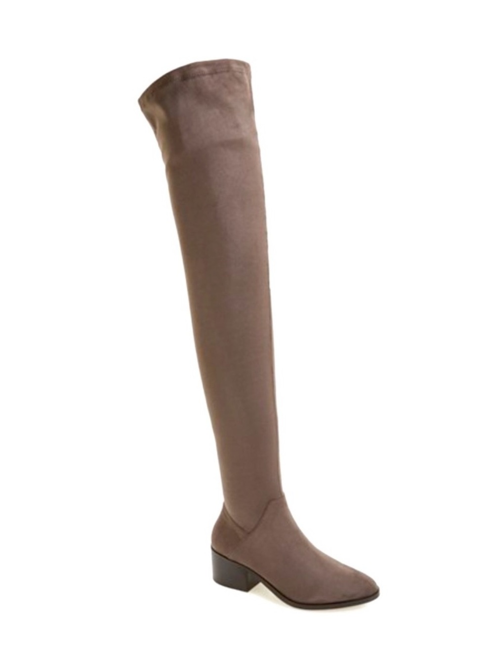 NEW Steve Madden Gabriana Taupe Block Heel Over The Knee Boots 8M